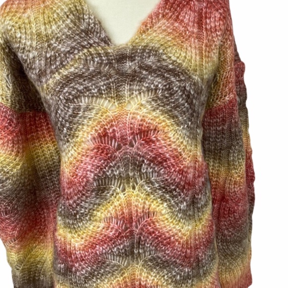 Coral Mocha Chevron Oversized Sweater USA - Picture 2 of 6